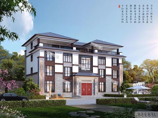 占地三百多平方米的新中式別墅設(shè)計(jì)圖，如此氣派的房子必定會(huì)提高生活品質(zhì)