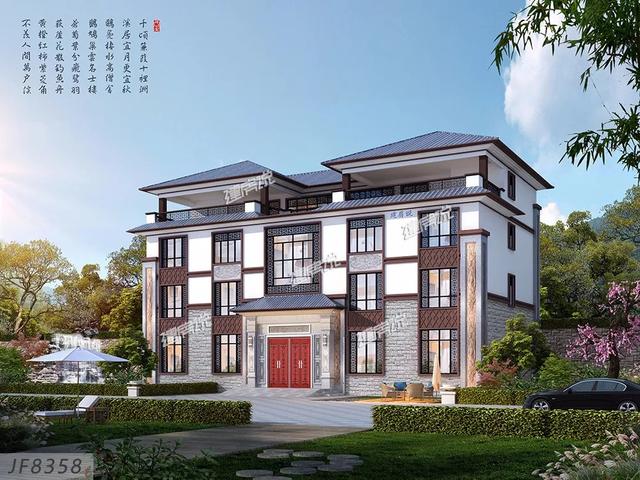 占地三百多平方米的新中式別墅設(shè)計(jì)圖，如此氣派的房子必定會(huì)提高生活品質(zhì)