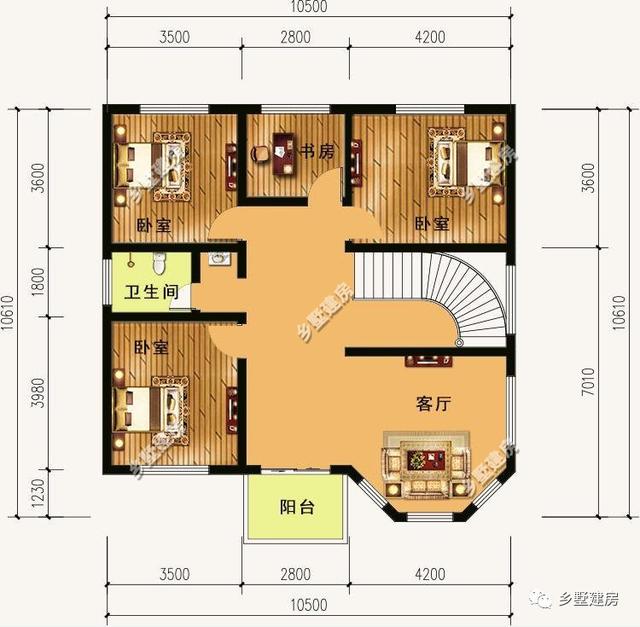 歐式豪華二層別墅設(shè)計圖，現(xiàn)在農(nóng)村自建房最受歡迎的戶型