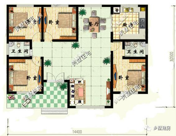 來看看這四款一層別墅設計圖，可以建給父母當養(yǎng)老房
