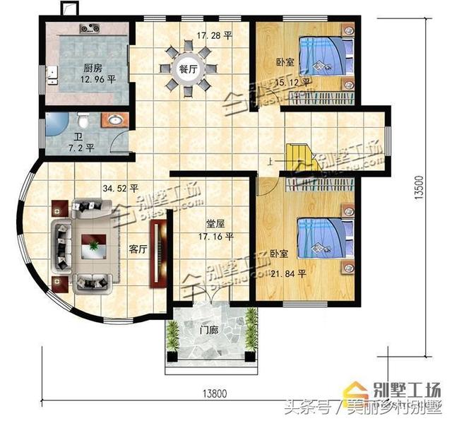 農(nóng)村二層別墅設(shè)計圖，22萬就能建，鄰居見了可羨慕了