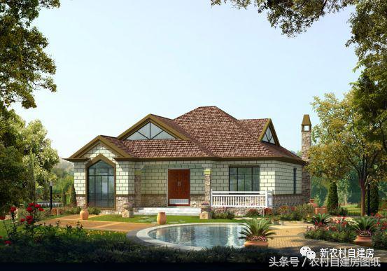 建房當(dāng)然要美觀又實(shí)用，這款一層別墅設(shè)計(jì)圖全都符合要求