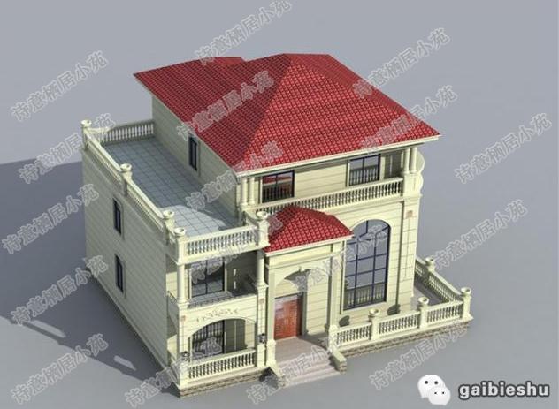 16×14米三層農(nóng)村別墅設(shè)計圖，帶地下室，外觀大氣奢華，主體造價40萬。