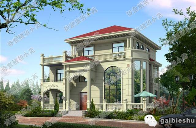 16×14米三層農(nóng)村別墅設(shè)計圖，帶地下室，外觀大氣奢華，主體造價40萬。