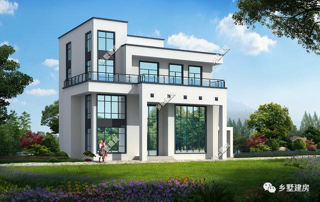 四層農(nóng)村自建別墅設(shè)計(jì)圖，外觀造型簡約大氣，外觀造型覺得令你贊嘆不覺。