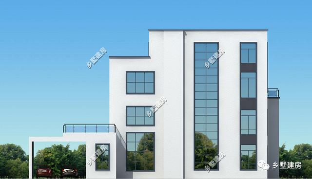 四層農(nóng)村自建別墅設(shè)計(jì)圖，外觀造型簡約大氣，外觀造型覺得令你贊嘆不覺。