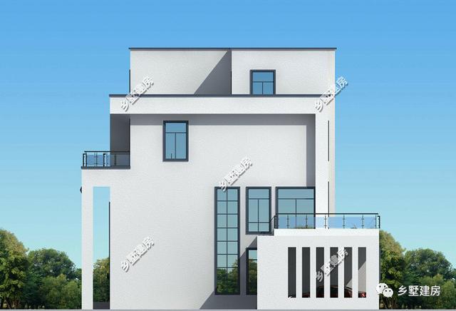 四層農(nóng)村自建別墅設(shè)計(jì)圖，外觀造型簡約大氣，外觀造型覺得令你贊嘆不覺。