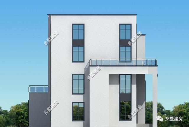 四層農(nóng)村自建別墅設(shè)計(jì)圖，外觀造型簡約大氣，外觀造型覺得令你贊嘆不覺。