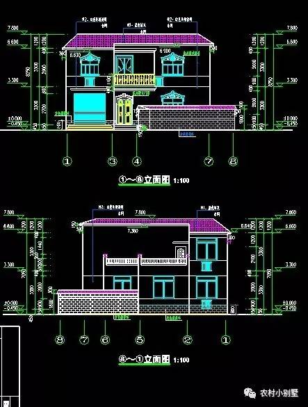12.4x12米二層新農(nóng)村住宅設(shè)計圖，屋頂帶太陽能板