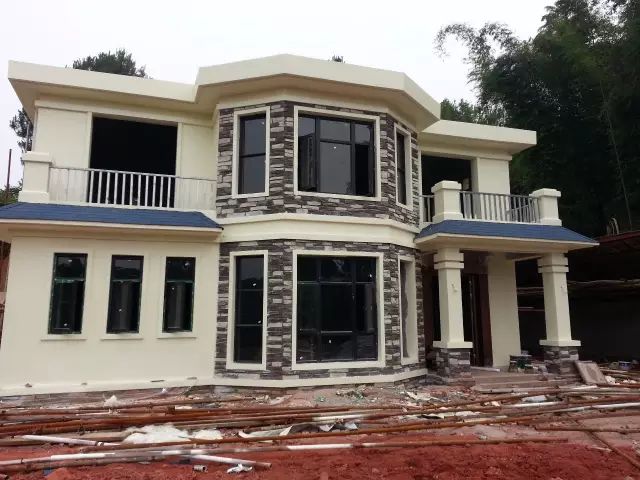 12.3x9米二層小別墅設(shè)計(jì)圖，附多張建好的實(shí)拍圖，爆款