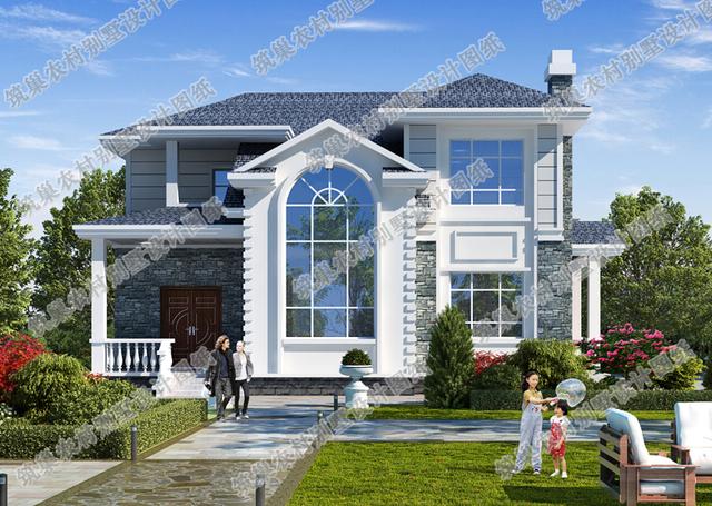 15×11米二層農(nóng)村小別墅設(shè)計(jì)圖，外觀造型明麗獨(dú)特，主體造價(jià)28萬。