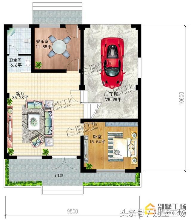 三層半農(nóng)村別墅設(shè)計圖，占地144.67㎡，帶夾層設(shè)計，漂亮實(shí)用，造價36萬~45萬左右。
