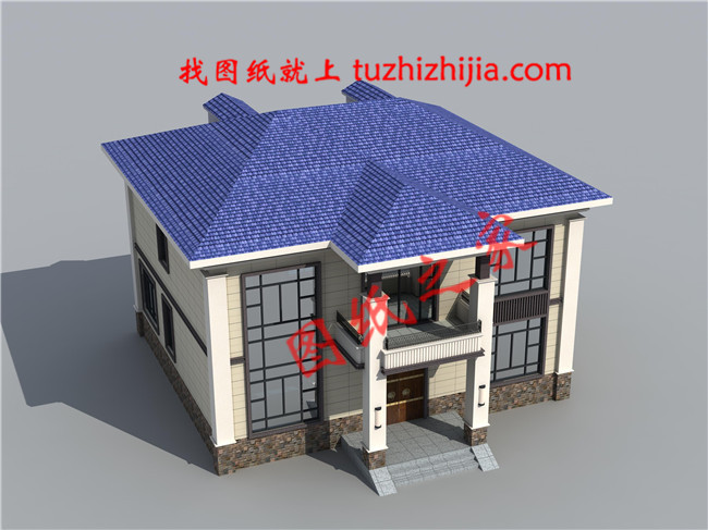 新中式農(nóng)村自建二層別墅設(shè)計圖，占地160平米左右，客廳中空