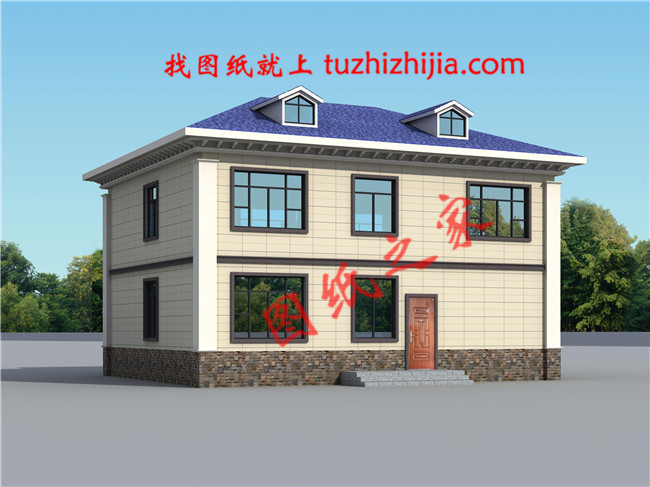 新中式農(nóng)村自建二層別墅設(shè)計圖，占地160平米左右，客廳中空