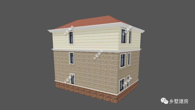 12x10米田園風(fēng)三層農(nóng)村別墅設(shè)計圖，帶大露臺，低調(diào)奢華。