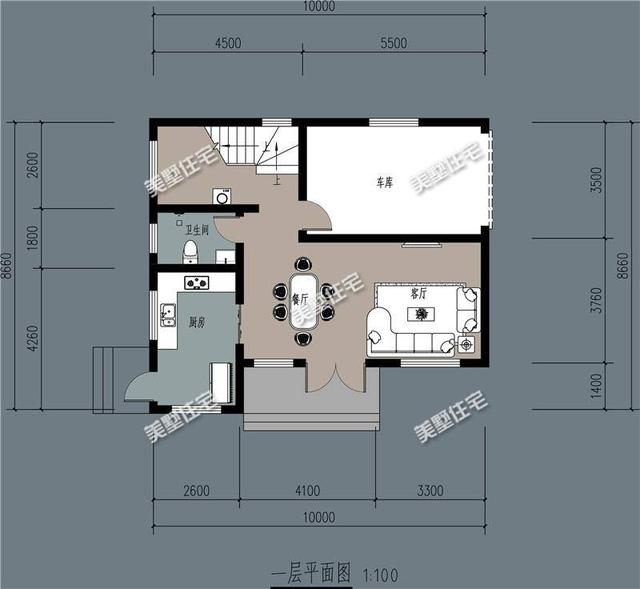 占地88平的三層半簡歐風農(nóng)村自建房，帶車庫和大露臺，功能特別全。