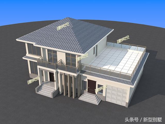 帶車庫的農(nóng)村二層小別墅設計圖，占地面積215平方米，簡約美觀，建在鄉(xiāng)下最好不過了。