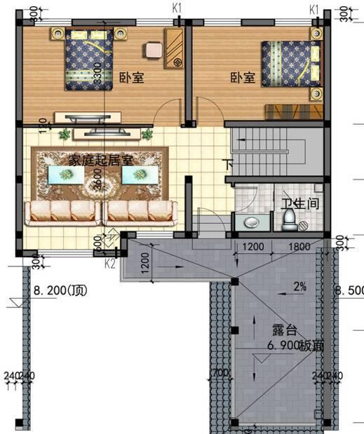 經(jīng)典中式風(fēng)的雙拼三層別墅設(shè)計(jì)圖，主體造價(jià)大概70萬(wàn)。