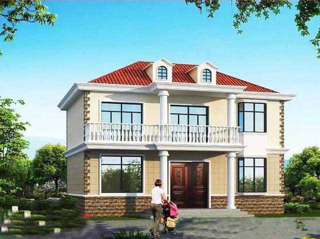 冬暖夏涼安全舒適的田園二層別墅設(shè)計(jì)圖，占地面積96㎡，造價(jià)17萬(wàn)。