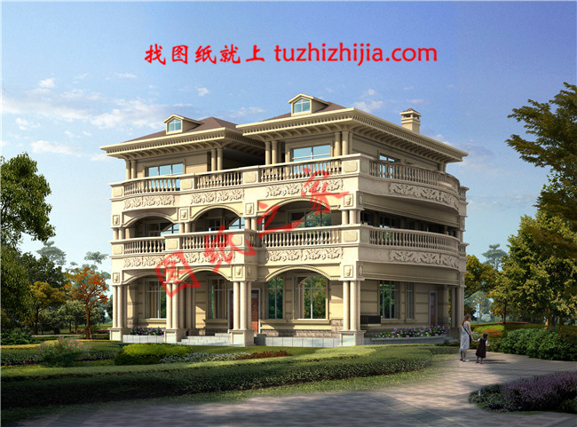 豪華三層別墅設(shè)計(jì)圖紙，戶型極佳，帶書房和棋牌室、KTV