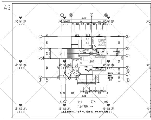 四棟三層別墅設(shè)計圖，簡單實用，戶型溫馨，適合農(nóng)村建設(shè)。