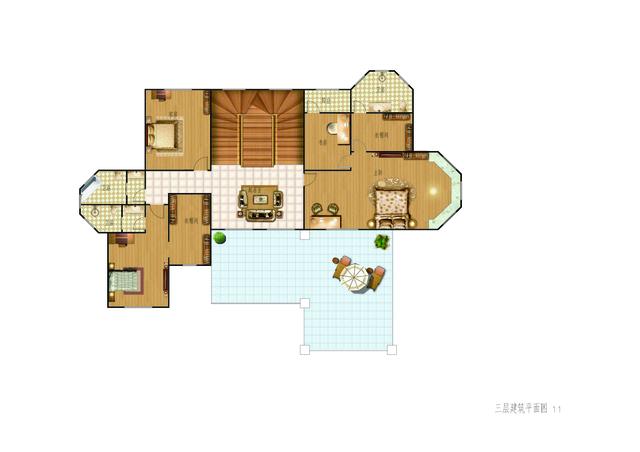 四棟三層別墅設(shè)計圖，簡單實用，戶型溫馨，適合農(nóng)村建設(shè)。