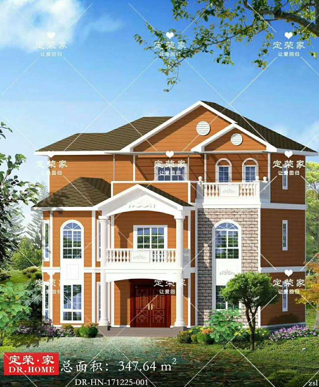 四棟三層別墅設(shè)計圖，簡單實用，戶型溫馨，適合農(nóng)村建設(shè)。