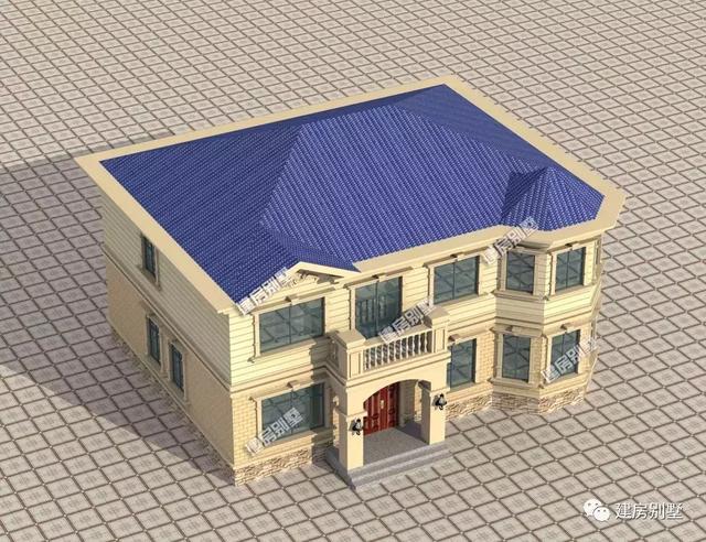 14.5×12.5米農(nóng)村二層自建房，既美觀又實(shí)用，帶旋轉(zhuǎn)樓梯，建房必選的一款。