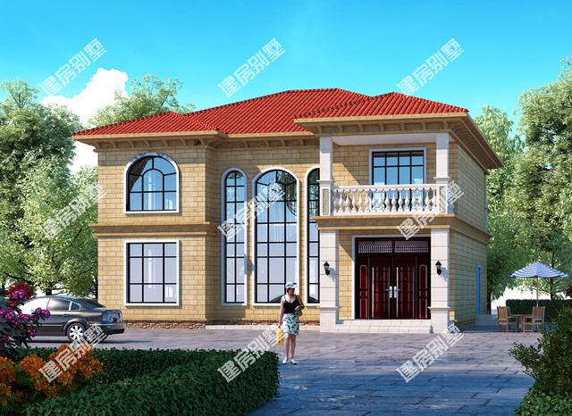 14.68x15.36農(nóng)村二層別墅設計圖，有獨立的堂屋，不僅實用，而且外觀很有排面，主體造價30萬