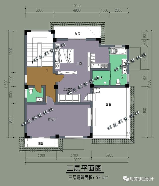12X13米新中式三層別墅設(shè)計(jì)圖，大氣美觀，非常適合農(nóng)村建造。