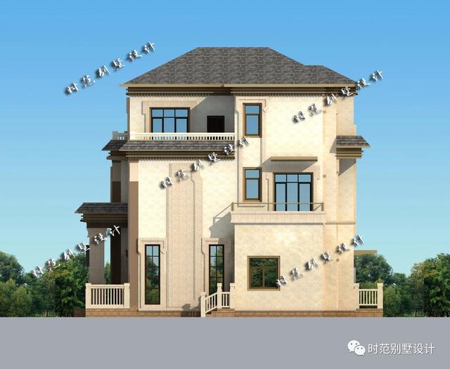 12X13米新中式三層別墅設(shè)計(jì)圖，大氣美觀，非常適合農(nóng)村建造。