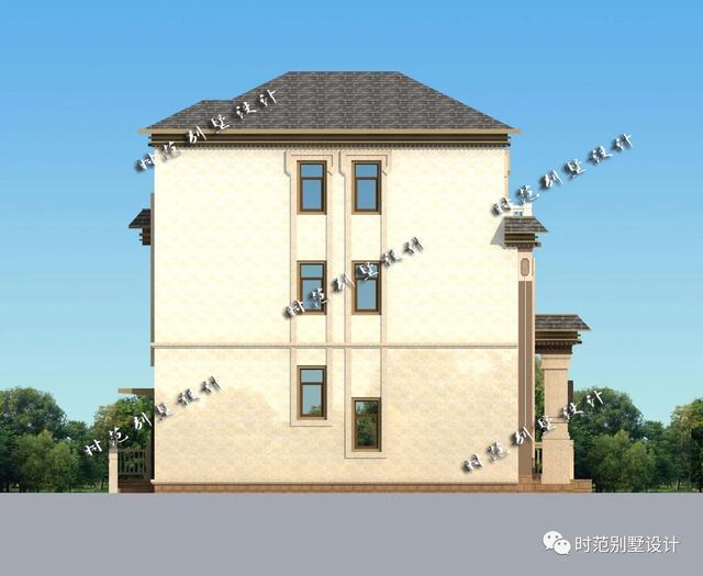 12X13米新中式三層別墅設(shè)計(jì)圖，大氣美觀，非常適合農(nóng)村建造。