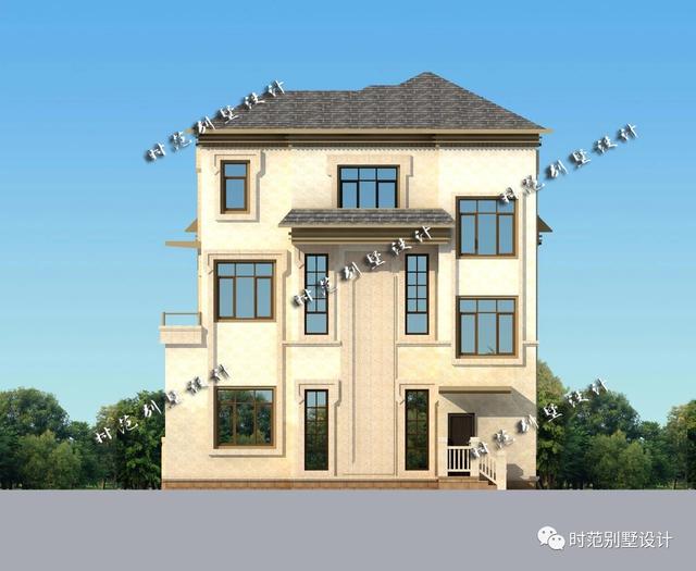 12X13米新中式三層別墅設(shè)計(jì)圖，大氣美觀，非常適合農(nóng)村建造。