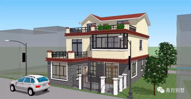 占地135平方米的三農(nóng)村別墅設(shè)計圖，帶大露臺+農(nóng)家小院，非常適合鄉(xiāng)村自建。