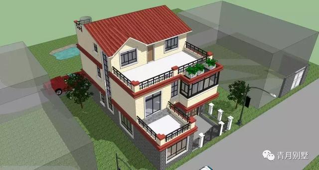 占地135平方米的三農(nóng)村別墅設(shè)計圖，帶大露臺+農(nóng)家小院，非常適合鄉(xiāng)村自建。