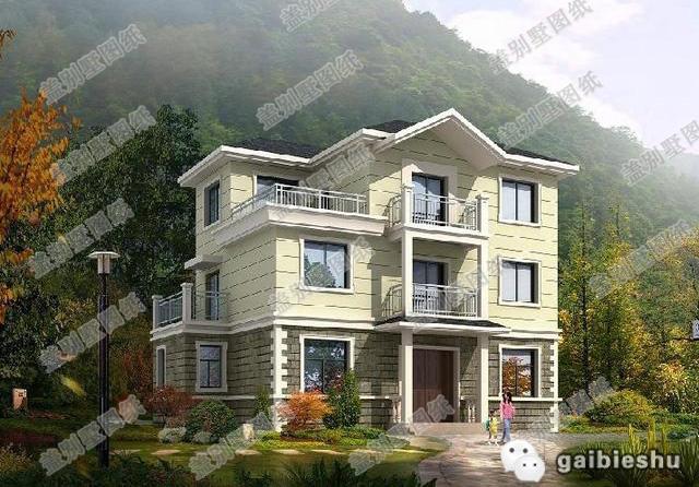 14×8米三層農(nóng)村別墅設(shè)計圖，外觀設(shè)計簡約大氣，帶烤火房+堂屋。