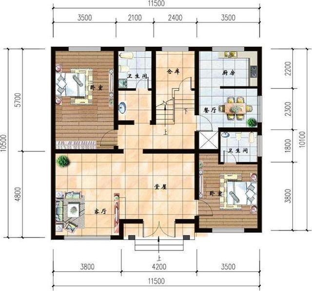 11X10米田園農(nóng)村三層別墅設(shè)計(jì)圖，簡單實(shí)用，很合適年輕人建房哦。