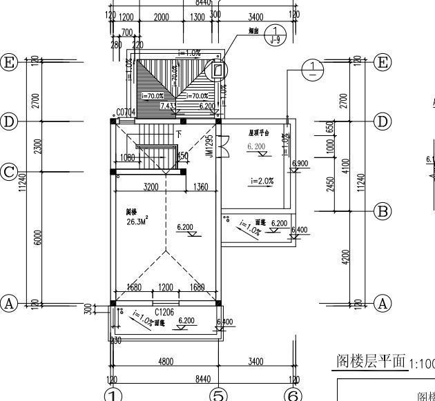 農(nóng)村三層小戶型別墅設(shè)計(jì)圖，帶閣樓，施工難度不高，適合大部分農(nóng)村家庭建造。