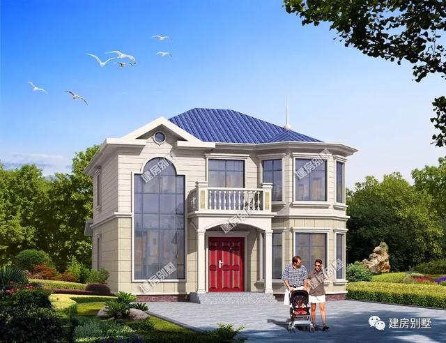 11.2×13.8米二層農(nóng)村別墅設(shè)計圖，造價不高，外觀這般美，對于小家庭來說最合適不過的了。