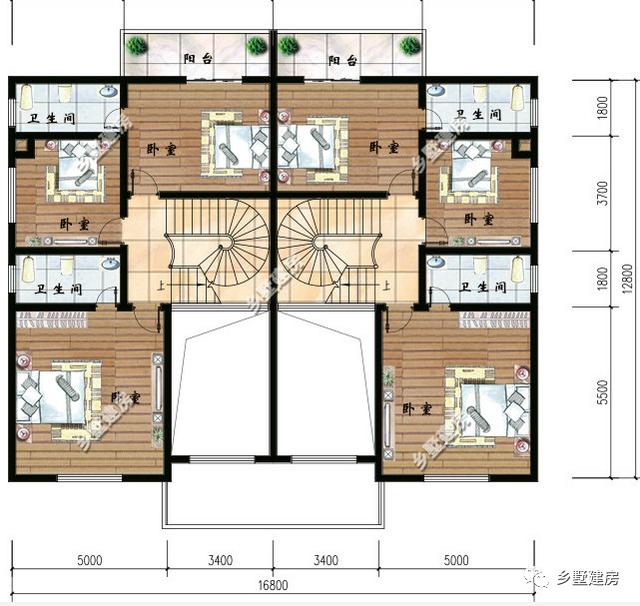 兩套雙拼農(nóng)村別墅設(shè)計(jì)圖，一棟是三層的，一棟是二層帶閣樓的，你更中意哪一款呢？