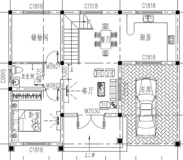 二層農(nóng)村最時(shí)尚的別墅設(shè)計(jì)圖，設(shè)開放式車庫和露臺，布局合理，結(jié)構(gòu)簡單，施工便利。