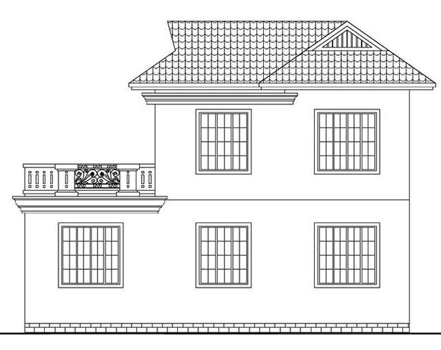 二層農(nóng)村最時(shí)尚的別墅設(shè)計(jì)圖，設(shè)開放式車庫和露臺，布局合理，結(jié)構(gòu)簡單，施工便利。