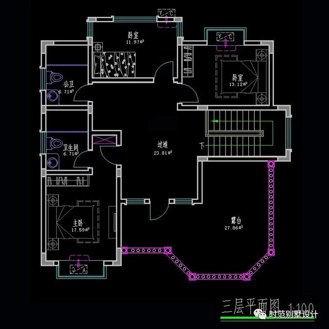 11x12米歐式三層別墅設計圖，帶大露臺+挑空客廳，特別適合農(nóng)村自建。