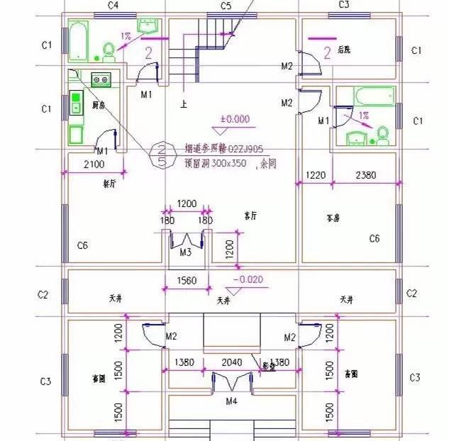 12×15米三層中式別墅設計圖，帶挑空客廳，主體造價30萬左右。