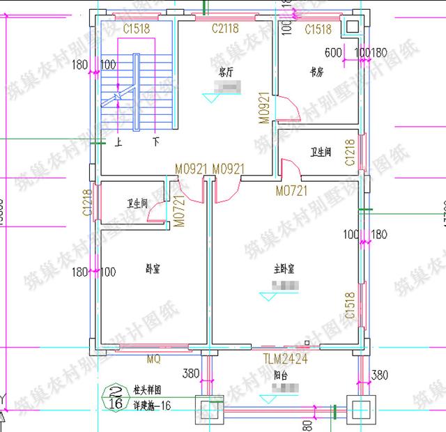 占地面積約100㎡的三層農(nóng)村小別墅，有陽臺(tái)+大露臺(tái)，南北通透，適合現(xiàn)代農(nóng)村自建房。