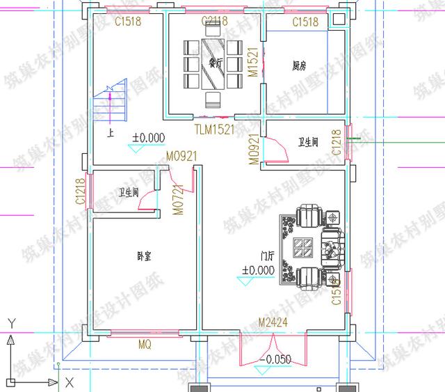 占地面積約100㎡的三層農(nóng)村小別墅，有陽臺(tái)+大露臺(tái)，南北通透，適合現(xiàn)代農(nóng)村自建房。