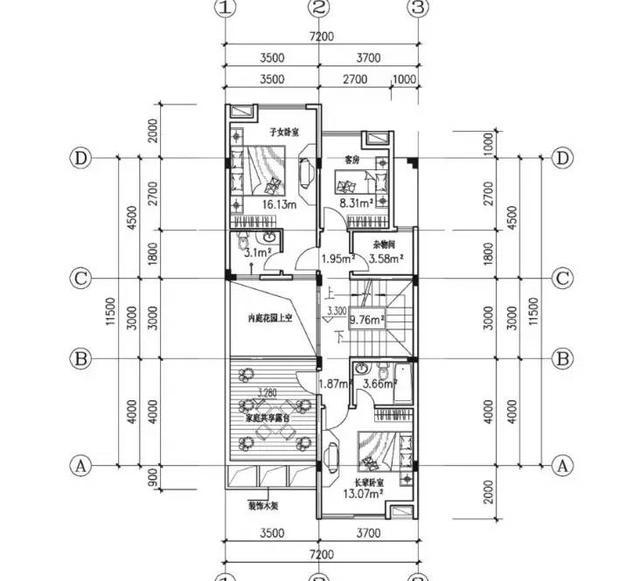 占地面積約80平方米的二層別墅設(shè)計圖，采用現(xiàn)代風(fēng)格，戶型簡單大方，功能齊。