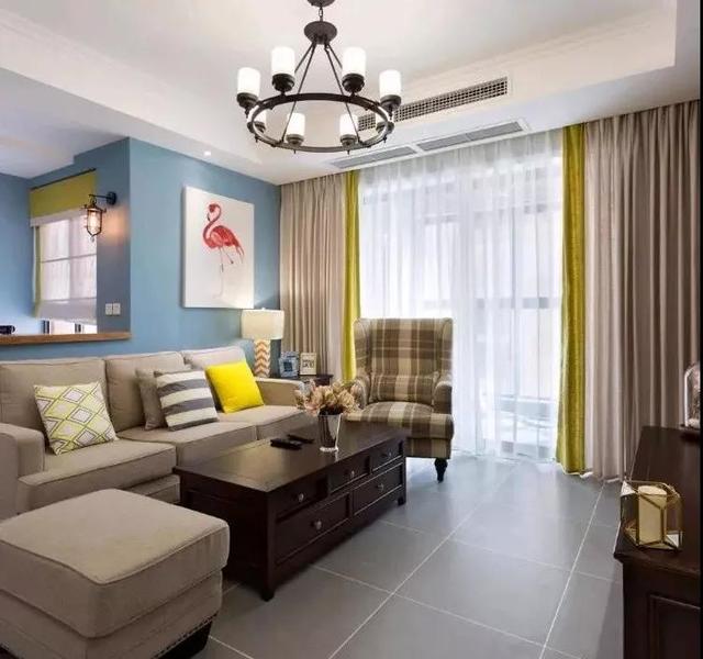 現(xiàn)代美式風(fēng)格100平裝修，最亮眼的是吧臺，可以做沙發(fā)墻。