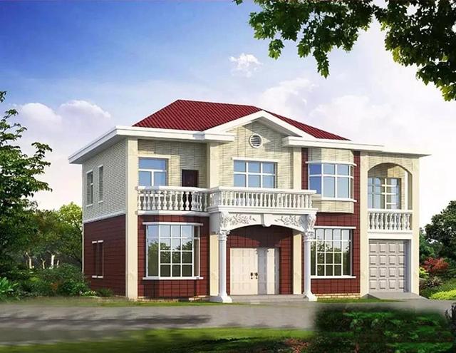 農(nóng)村二層別墅設(shè)計(jì)圖，高端大氣上檔次，功能間樣樣齊全，造價(jià)32萬(wàn)。