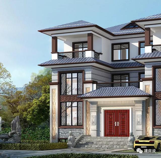 三層新中式別墅，大氣恢弘、氣派非凡，帶地下室，一款難得的豪華型別墅。